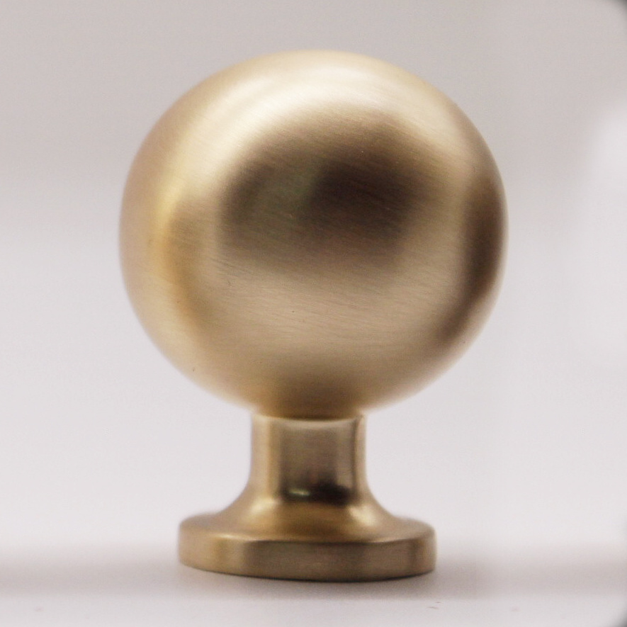 Luxury Mini Brass Cabinet Door Round Knob Brushed Surface Treatment Dresser Drawer Knobs//