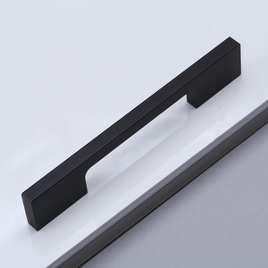 Modern Design Unique Kitchen Hardware Alloy Drawer Matt Black Aluminium Kitchen Cabinets Door Pull Handle //