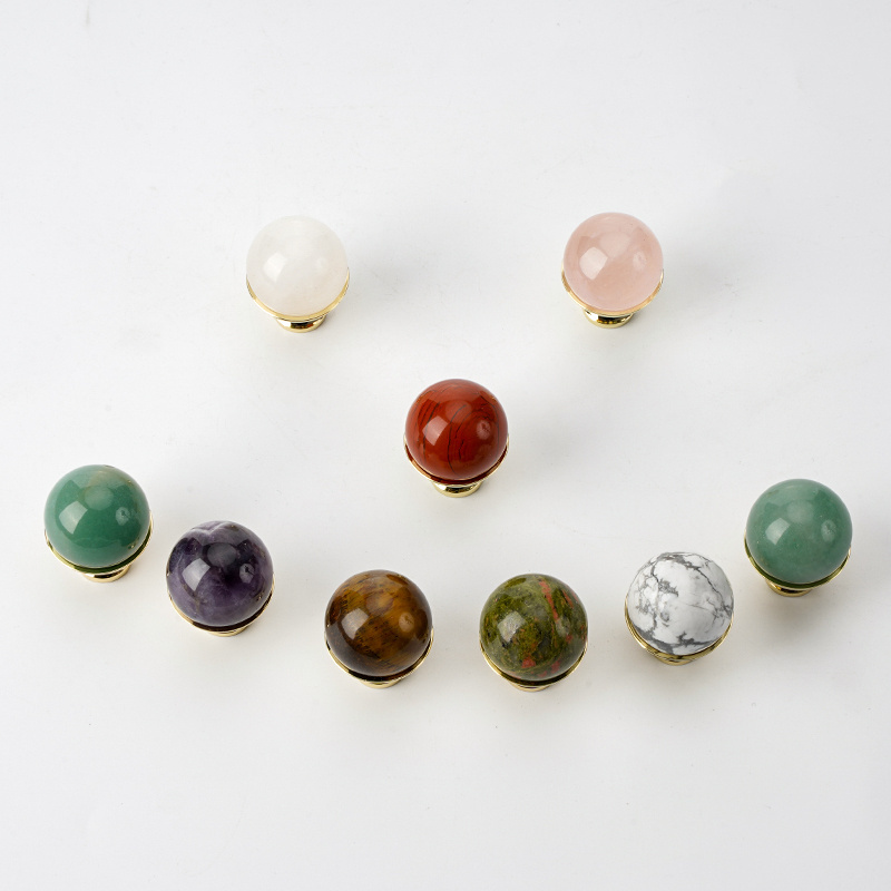 New Design decorative cabinet drawer natural stone knobs Round Ball Shape Cupboard Door Pulls