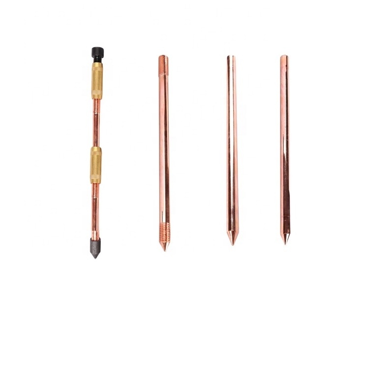 HUA DIAN 2020 High QUALITY HUA DIAN GROUND ROD with COPPER-BONDED GROUND R0D for GROUNDINGS Copper Coated Steel 10 Year Reliable