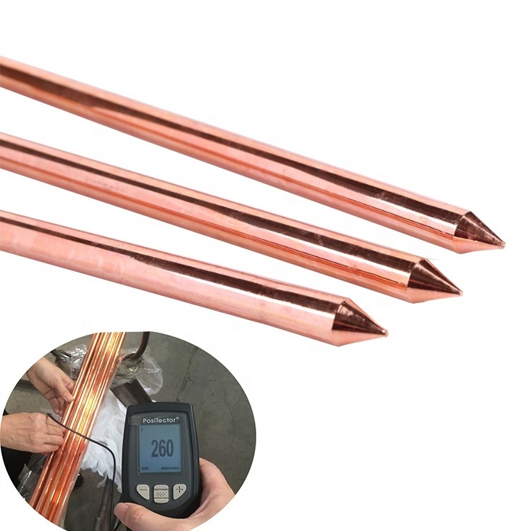 HUA DIAN 20-YEARS Quality Anti corrosion Copper Bonded Steel Grounding Rod for Lightning Protection for sale