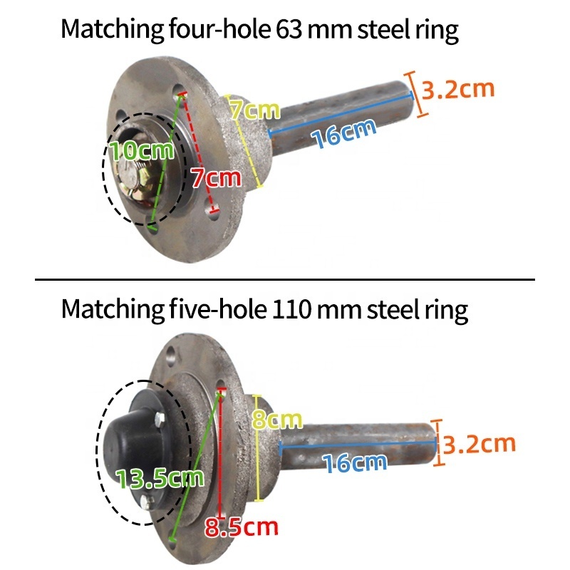 Customized Five hole half shaft flanges modified trolley flatbed wheel hub axle trailer parts