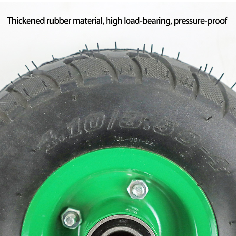 25cm front wheel pneumatic tyre, including bearing, suitable for wheelbarrow, storage car, etc