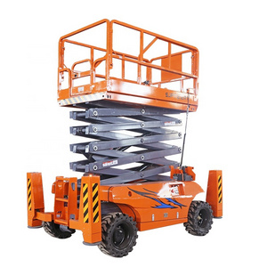 12 m Electric drive off-road scissor lift table aerial work vehicle mobile working platform High floor interior/exterior