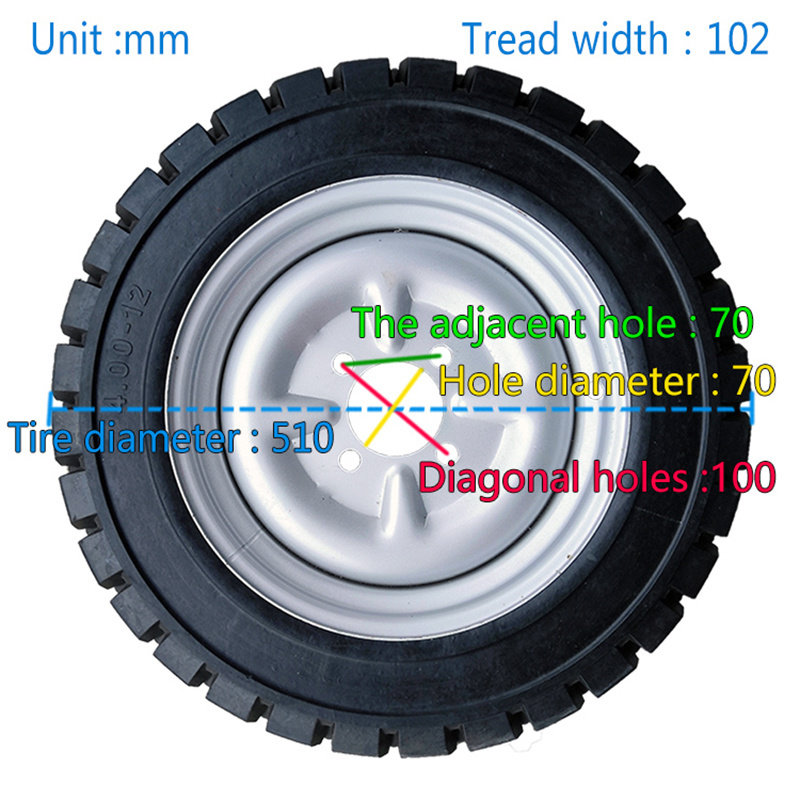 Customized electric tricycle front wheel 4.00-12 solid tires quality wear-resistant rubber does not inflate tires