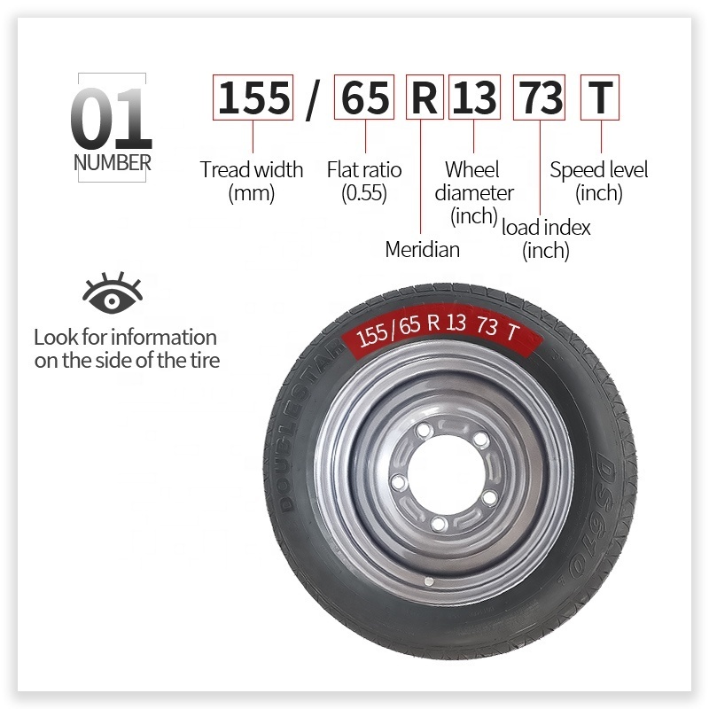 155/65 R13 vacuum pneumatic radial tire  thickened heavy duty tyre modified supporting TIRE ASSY