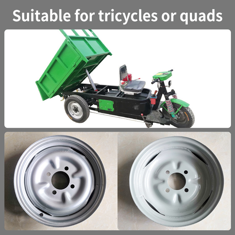 Customized wholesale and retail 12 inch steel rims 400-12 4.00-12 rear tire rims for electric tricycles and quads