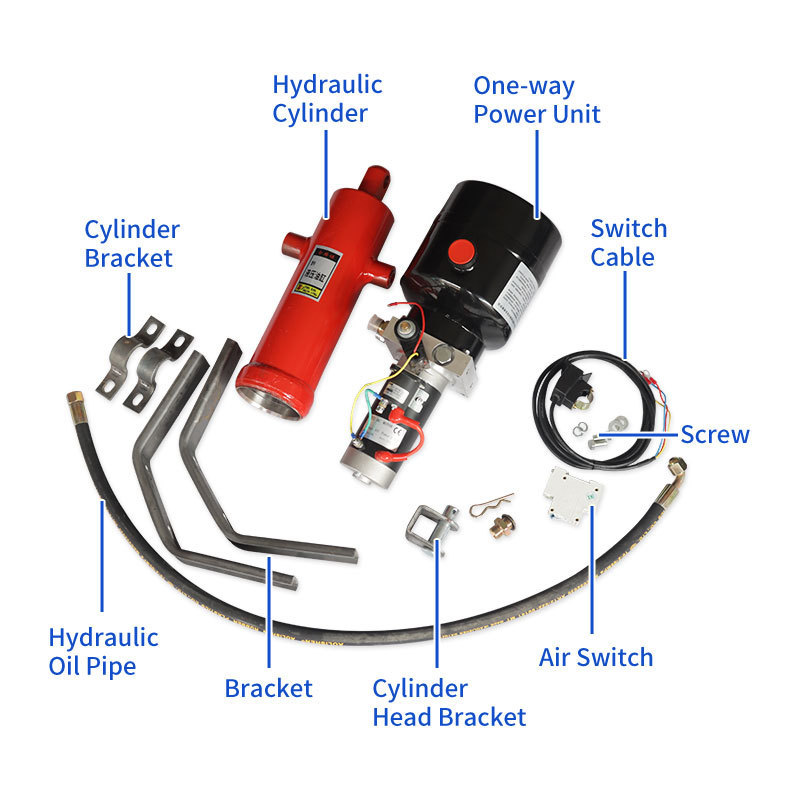 12V 24V Hydraulic dump power unit kit for Electric dump tricycle Manual stacker forklift Hydraulic Pump Power Unit