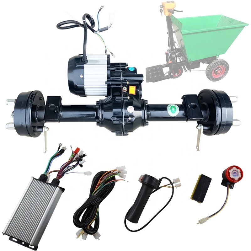 Low speed 700W 48V brushless motor rear driving axle with controller set Electric trolley flat car retrofit rear wheel kit