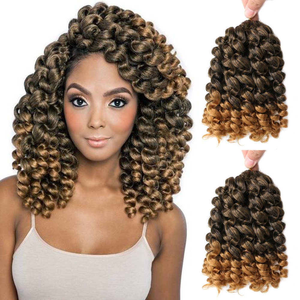 Rocking Beautiful Wand Curls Ringlet Wand Curl Premium Synthetic Fibers Hand-made Wand Curl Crochet Hair 10 Inch