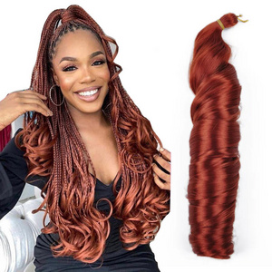 Synthetic Hair Extensions 150g Crochet Braid  Curly Braiding Hair French Curls Silky Loose Body Wave Pony Style Spiral Curl