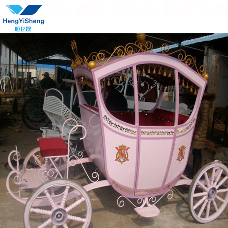 Used Small Pink horse -drawn carriage for Children/pony Sulky Carriage/Pony Horse Cart