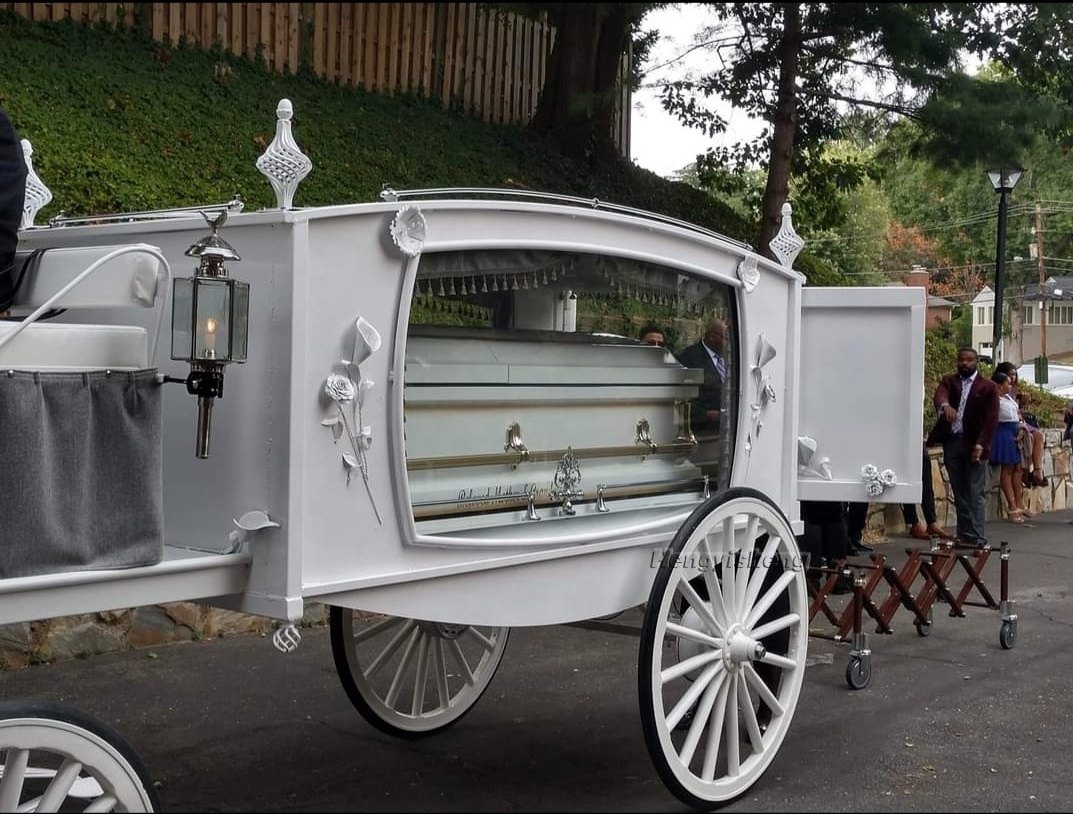 Funeral Coaches Manufacturer Coffin Horse Drawn Carriage /High Quality  Chariot Horse Drawn Hearse for Sale