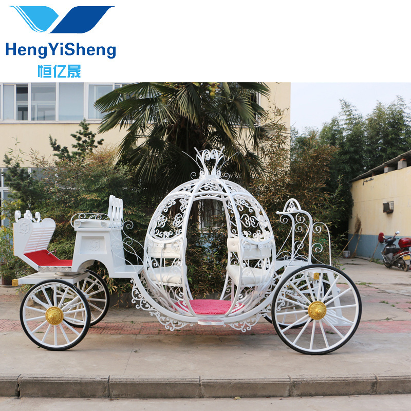 White Electric Cinderella Pumpkin Horse Carriage/pink seat wedding horse cart/Historical Royal Horse Carriage For Sightseeing