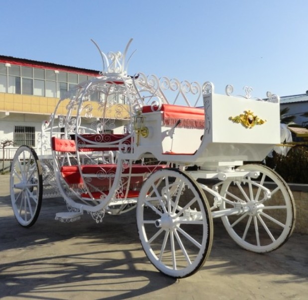 Hot Sale electric Cinderella Wedding white Carriage Gift exported to USA/Sightseeing Marathon Horse Wagon/Horse Carriage