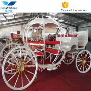 Used white cinderella pumpkin horse carriage for sale/wedding horse carriage wheels for sale