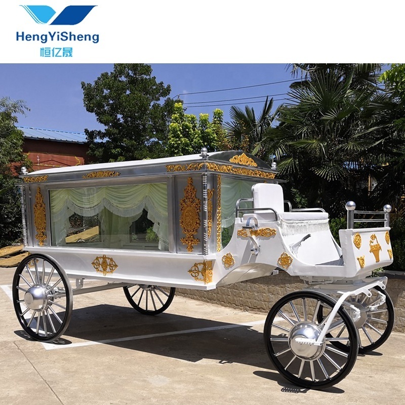 Modern Casket Chariot Horse Hearse Funeral Horse Drawn Carriage