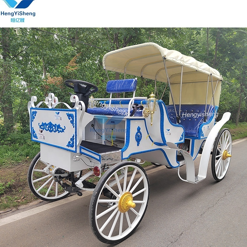 Hot sale Wedding Tourist Vehicle Sightseeing horse carriage Multifunctional Electric car/Princess Cinderella Horse Carriage