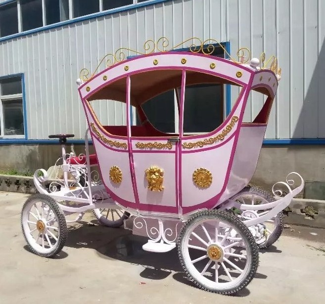 Used Small Pink horse -drawn carriage for Children/pony Sulky Carriage/Pony Horse Cart