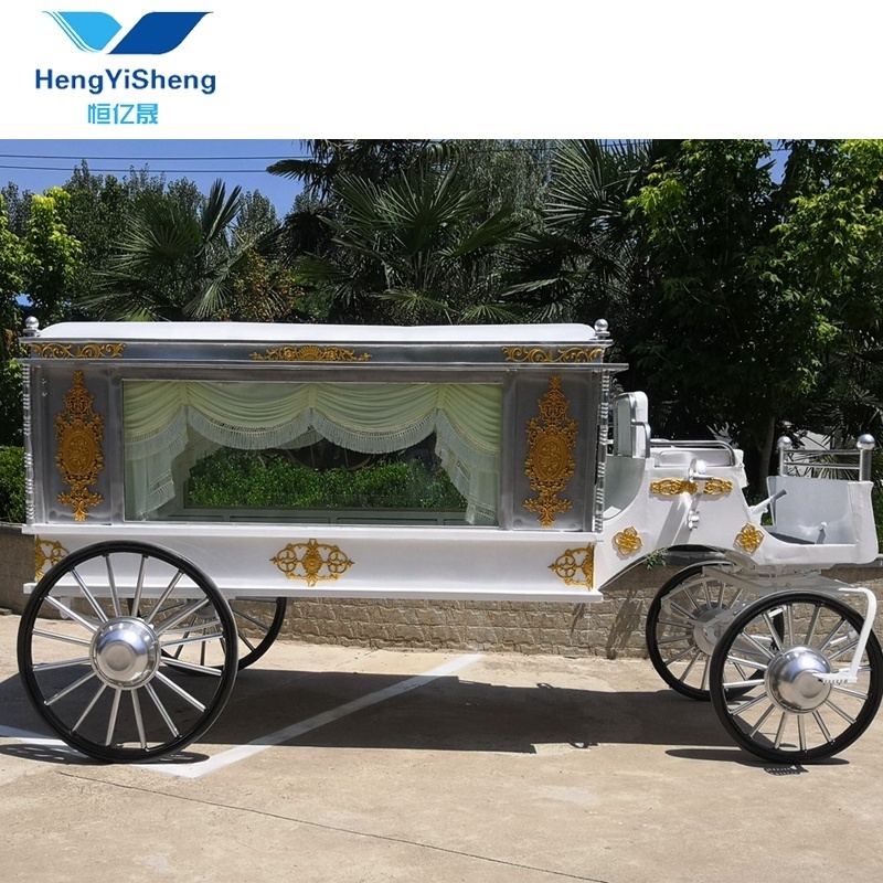 Modern Casket Chariot Horse Hearse Funeral Horse Drawn Carriage