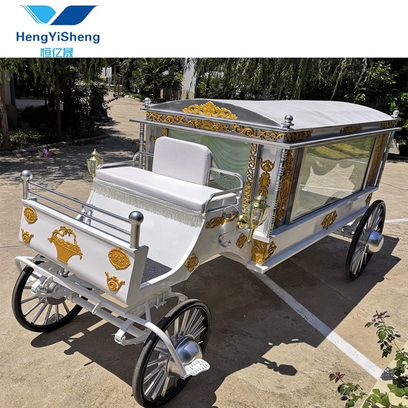 Modern Casket Chariot Horse Hearse Funeral Horse Drawn Carriage