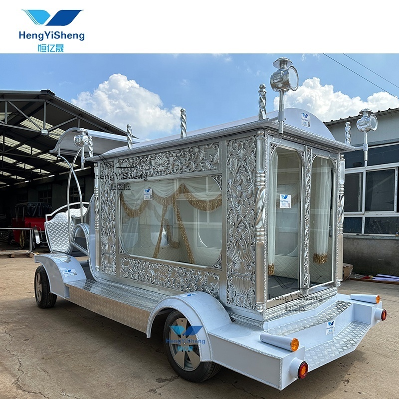 New Design high quality White Chariot Horse Drawn Hearse for Sale/Popular English Style Horse Drawn Funeral Hearse