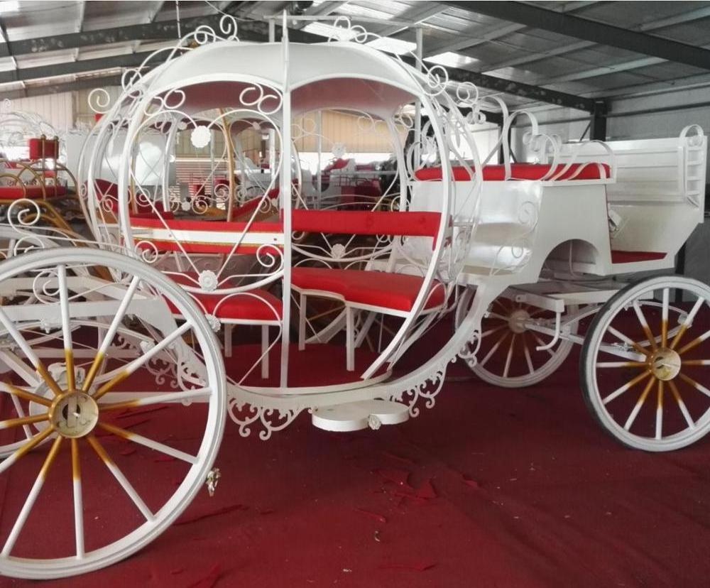 Used white cinderella pumpkin horse carriage for sale/wedding horse carriage wheels for sale