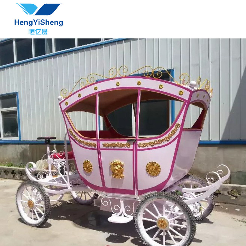 Used Small Pink horse -drawn carriage for Children/pony Sulky Carriage/Pony Horse Cart