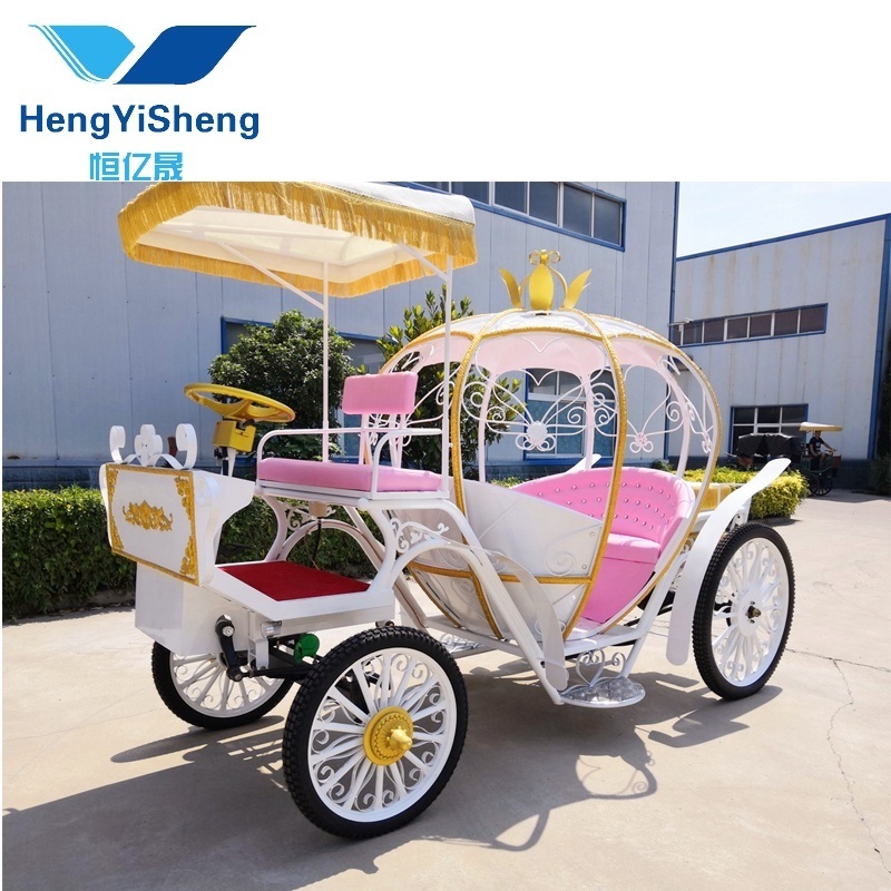 White Electric Cinderella Pumpkin Horse Carriage/Wedding carriage/electric horseless carriage