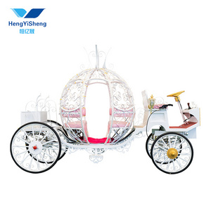 White Electric Cinderella Pumpkin Horse Carriage/pink seat wedding horse cart/Historical Royal Horse Carriage For Sightseeing