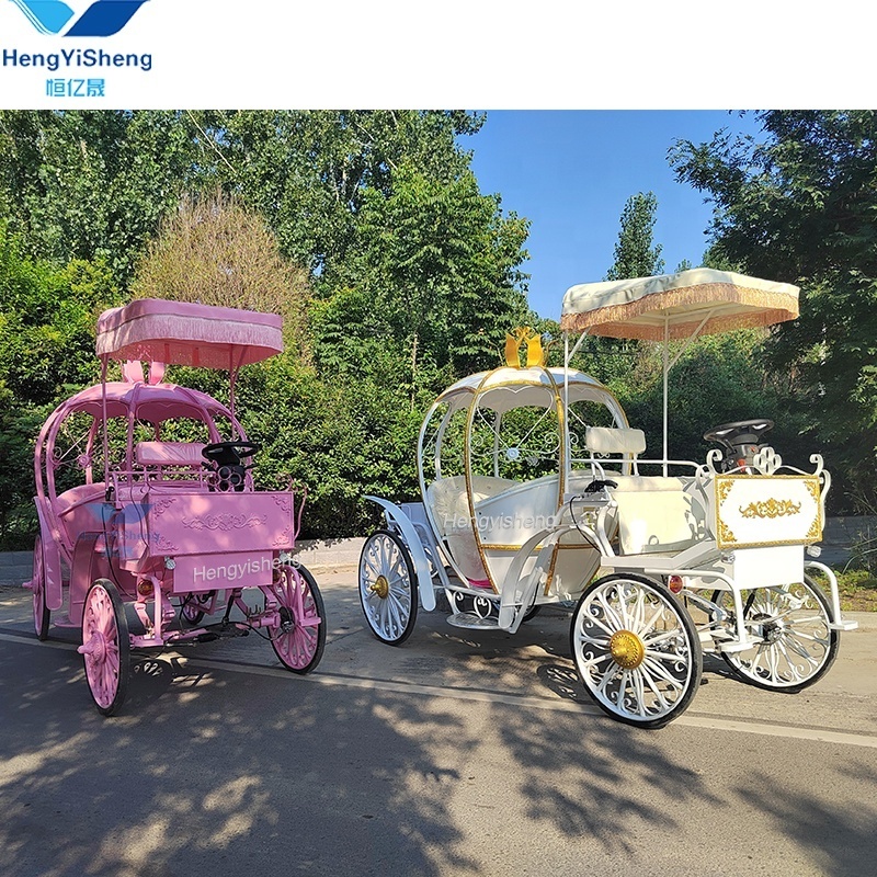 Beautiful pink Cinderella Pumpkin Horse Carriage/Perfect Wedding carriage/classic electric horseless carriage