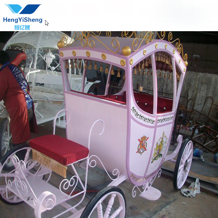 Used Small Pink horse -drawn carriage for Children/pony Sulky Carriage/Pony Horse Cart