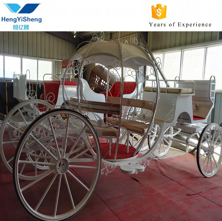 Used white cinderella pumpkin horse carriage for sale/wedding horse carriage wheels for sale