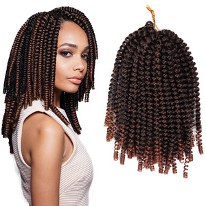 wholesale Spring Twist Hair Crochet Twist Braids Afro Hair Nubian Twist Braiding Synthetic Hair Extension 30strands/pack 8 inch