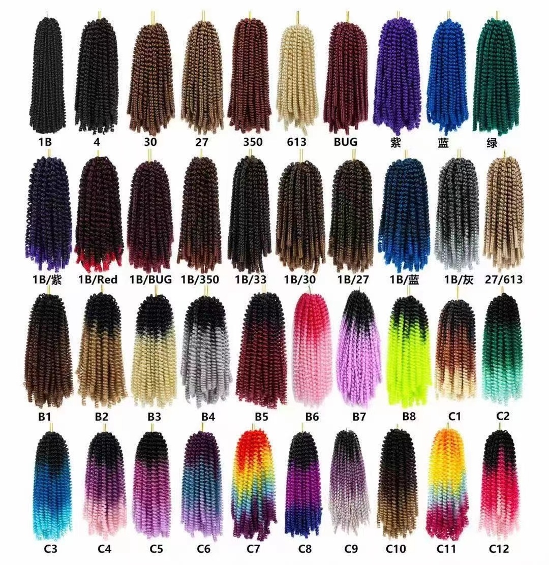 wholesale Spring Twist Hair Crochet Twist Braids Afro Hair Nubian Twist Braiding Synthetic Hair Extension 30strands/pack 8 inch