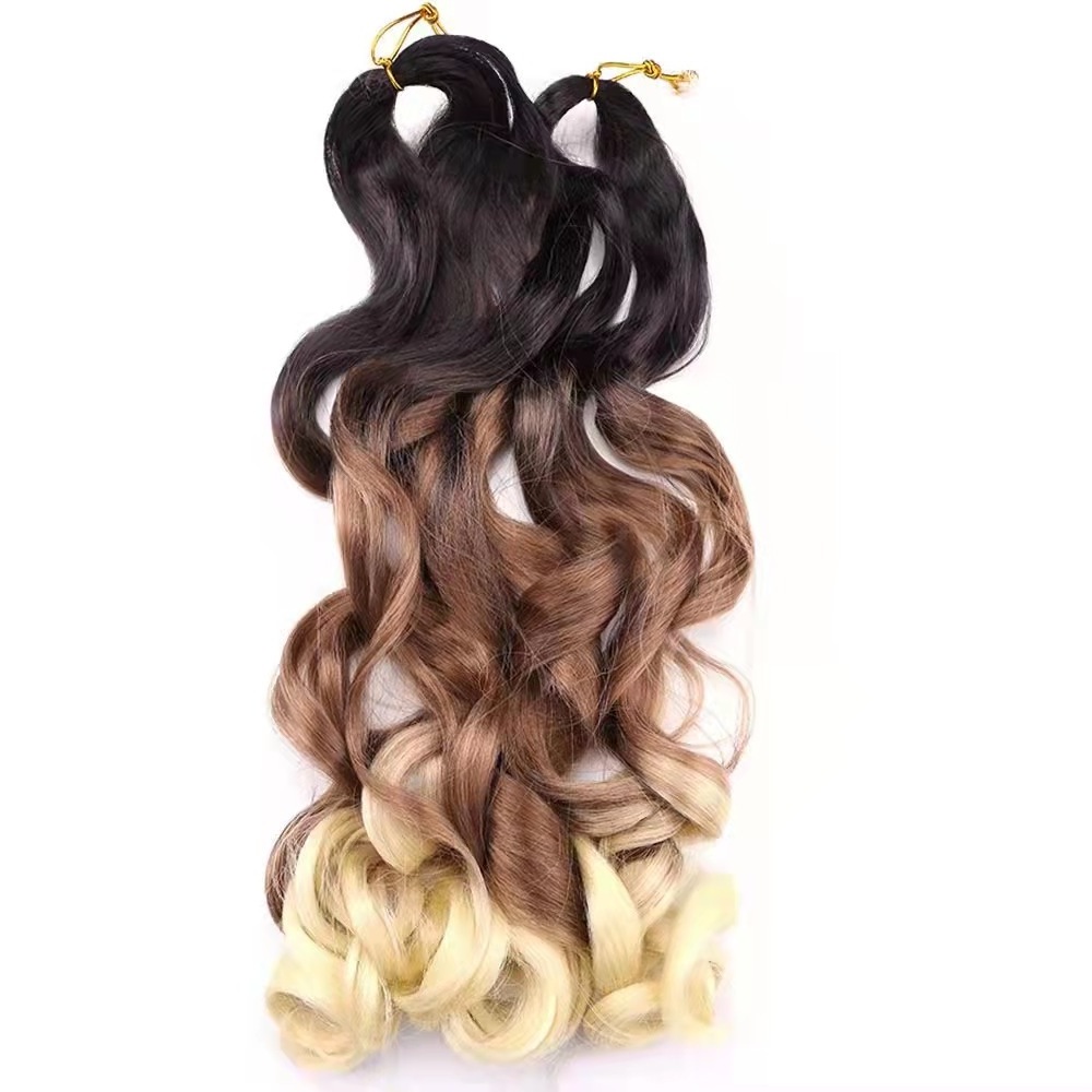 HOT selling 22 Inch 150G Spiral Curls Synthetic Loose Wave Crochet Braids Hair Extensions French Curl Crochet Hair Braiding