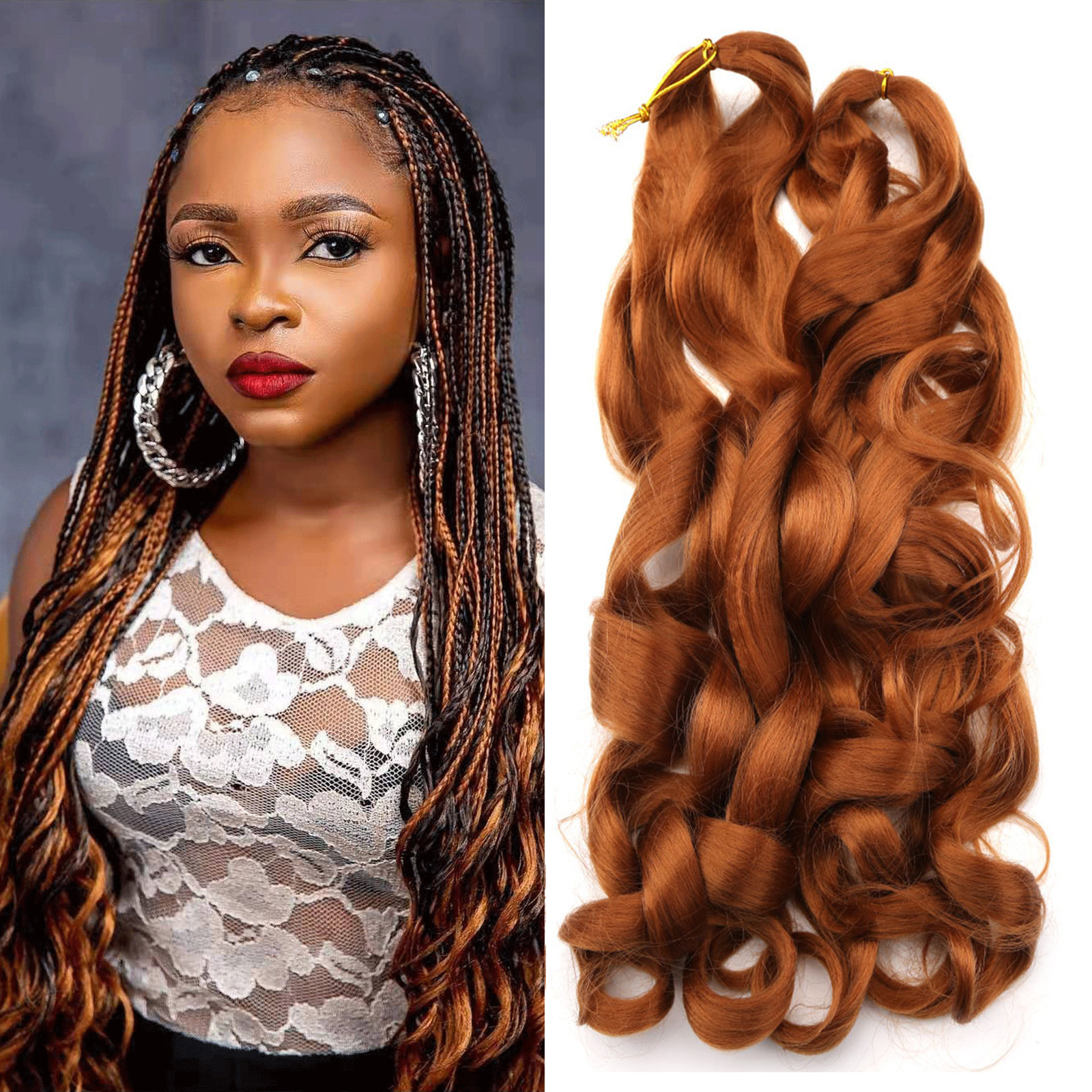 HOT selling 22 Inch 150G Spiral Curls Synthetic Loose Wave Crochet Braids Hair Extensions French Curl Crochet Hair Braiding