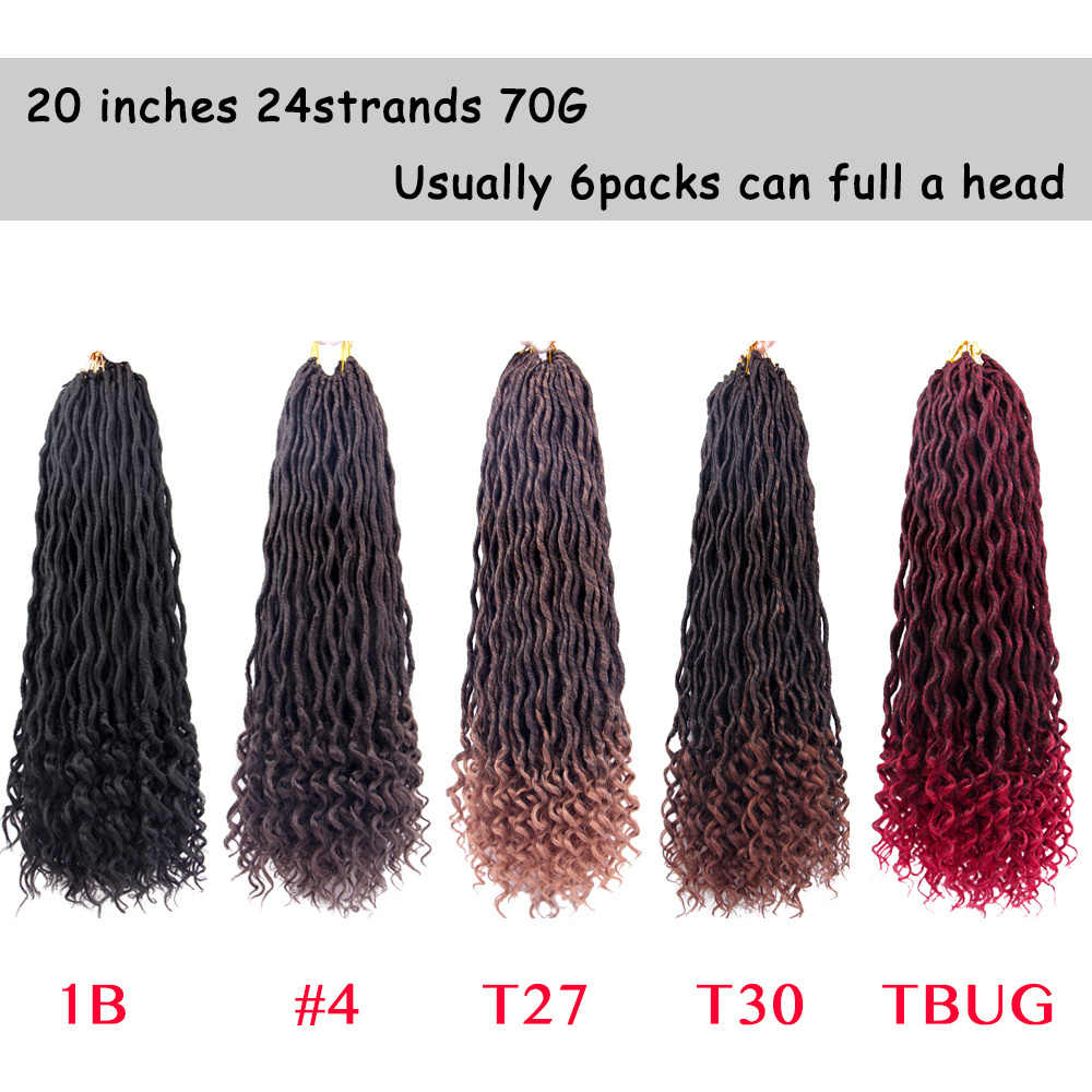 100G 24Strands 18Inch Long Synthetic Crochet Braids Hair Extensions Goddess Faux Locs Soft DreadLock Nu Locs for Black Women