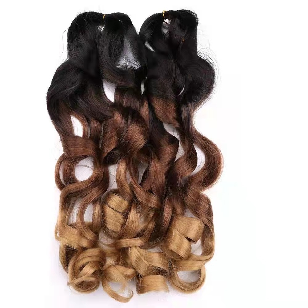 HOT selling 22 Inch 150G Spiral Curls Synthetic Loose Wave Crochet Braids Hair Extensions French Curl Crochet Hair Braiding