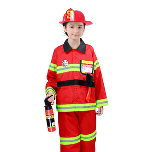 Children's firefighter performance clothes kindergarten cosplay stage performance clothes career experience role-playing suit