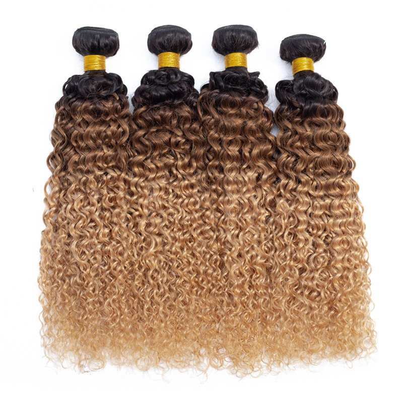 Wholesale Unprocessed Raw Virgin Brazilian Ombre Curly Hair Extension,2018 Hot Selling Kinky Curly Hair Weave Bundles