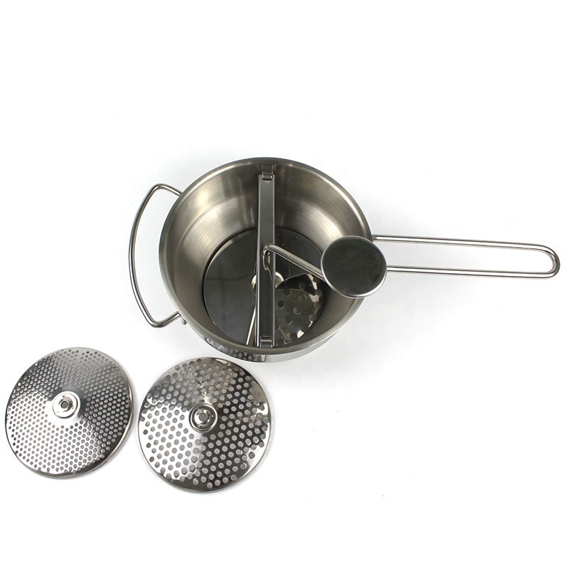 Durable Bowl Rotary Food Mill for Vegetable Manual Food Mill Stainless Steel with 3 Milling Discs