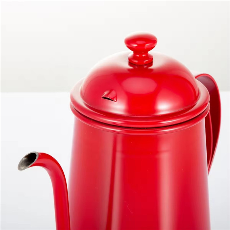 Red Color Stainless Steel Stovetop Hand Brewer Pour Over Coffee Teapot Gooseneck Drip Kettle