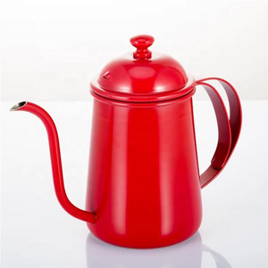 Red Color Stainless Steel Stovetop Hand Brewer Pour Over Coffee Teapot Gooseneck Drip Kettle