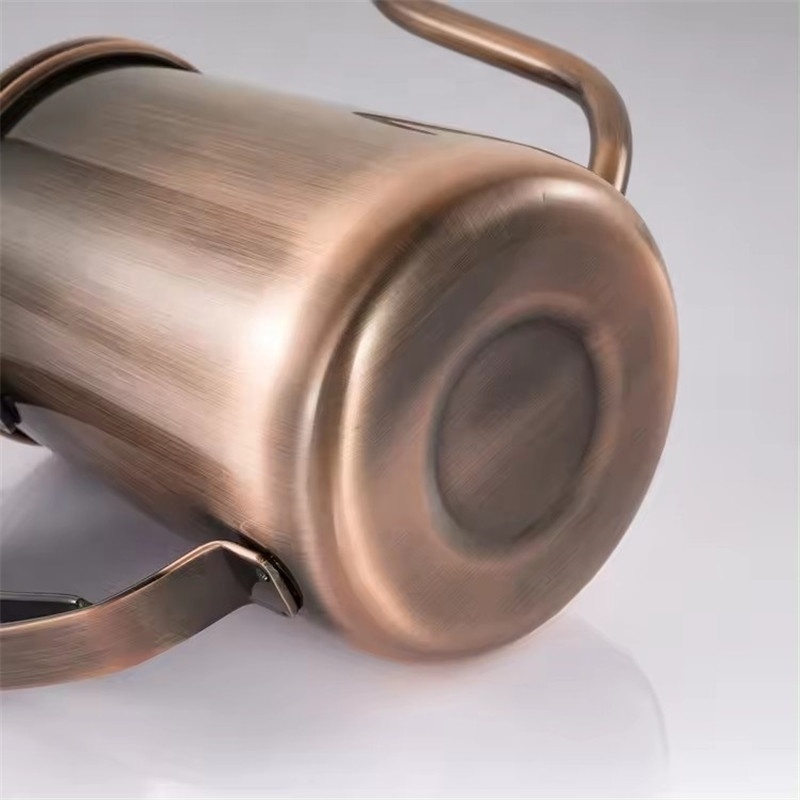 650ml Hotel Tea Set Gooseneck Stainless Steel Manual Hand Pour Over Portable Coffee Kettle Ancient Copper Plating