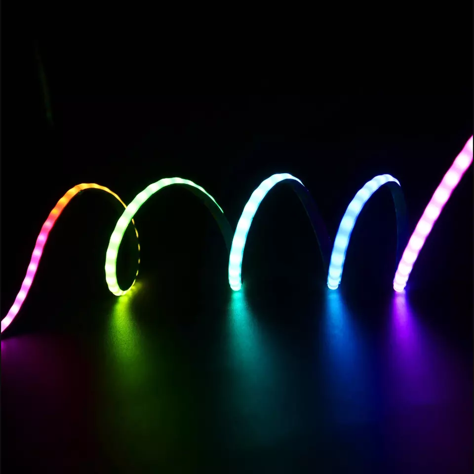 RGBIC Addressable Strips Rainbow Dream Color Smart RGB Flexible COB LED Strip Light Slim 5mm  DC 5V 160LED