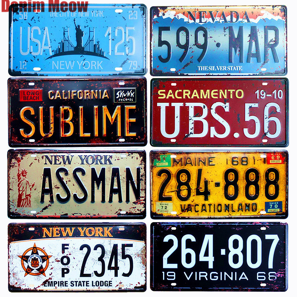 Different Custom License Plate Souvenir Embossed China Car Number Plate Aluminum Decorative Car Plate Number Wholesale