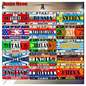 Different Custom License Plate Souvenir Embossed China Car Number Plate Aluminum Decorative Car Plate Number Wholesale