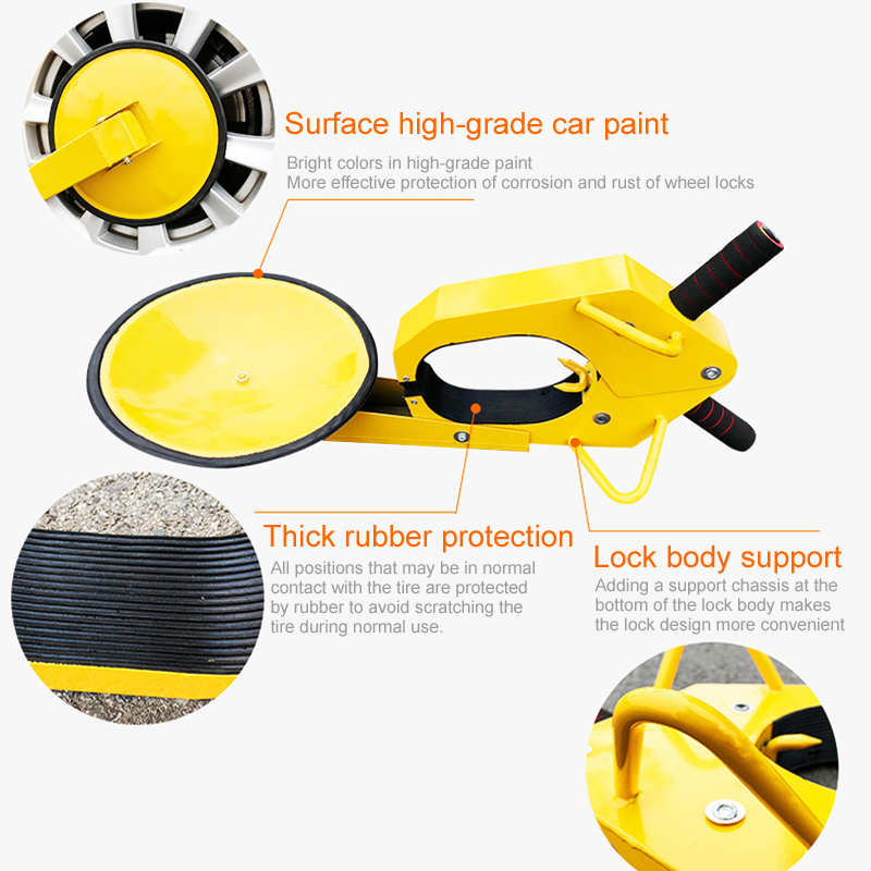 Security Promotional Car Wheel Clamp Lock Heavy Duty Anti Theft Car Wheel Clamp Steel Tire Lock  Stainless Steel