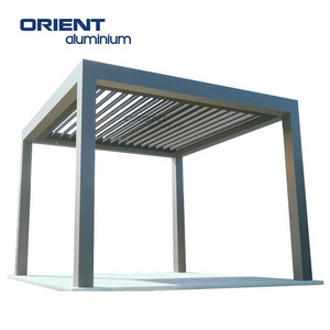 Popular Selling Garden Canopy Gazebo Smart Motorized Aluminium Pergola Roof Kits Patio Cover Gazebo Louvered Roof